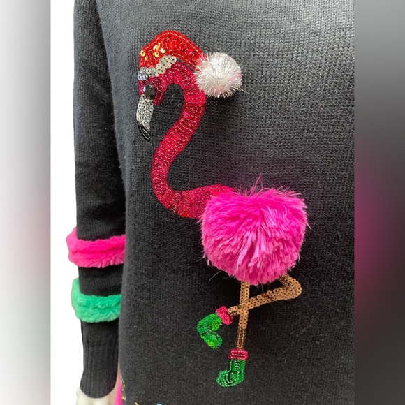 Christmas Flamingo Sweater size M - Picture 4 of 8